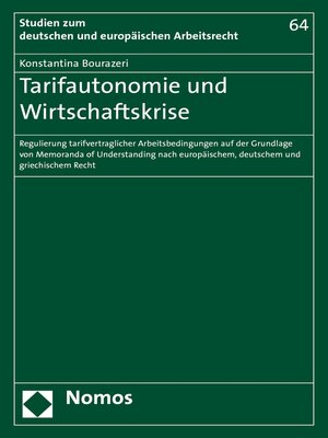cover image of Tarifautonomie und Wirtschaftskrise